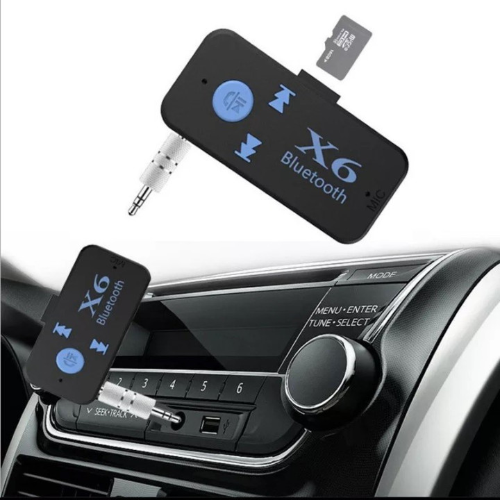 Adaptador Bluetooth Auxiliar 3.5mm X6 con Lector TF