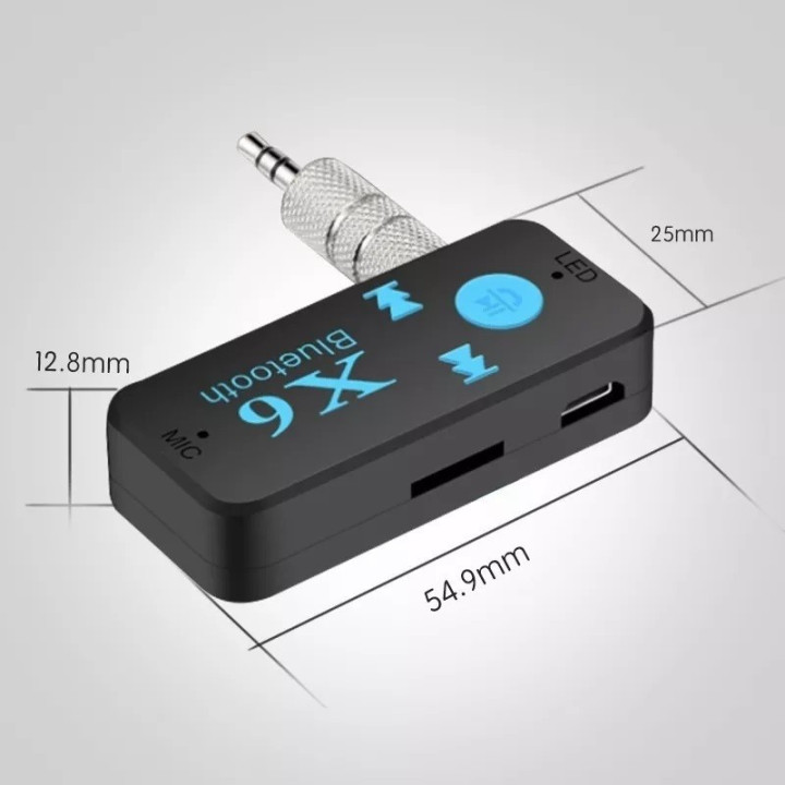 Adaptador Bluetooth Auxiliar 3.5mm X6 con Lector TF