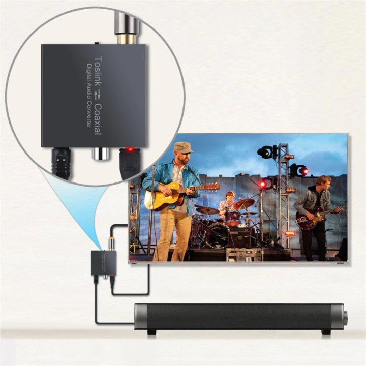 Convertidor de Audio Optico a Coaxial Bidireccional