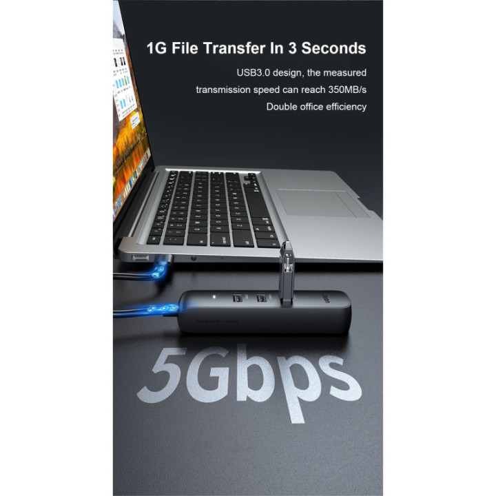 Adaptador HUB de USB-C a USB 3.0 y RJ45 10/100M UGREEN