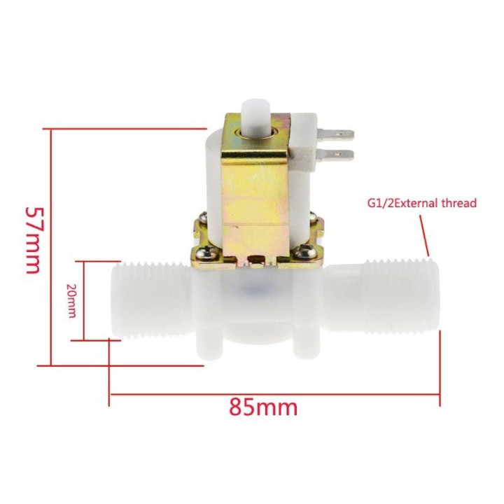 Válvula Electromagnética Solenoide de Plástico 1/2" 12V NC / NO