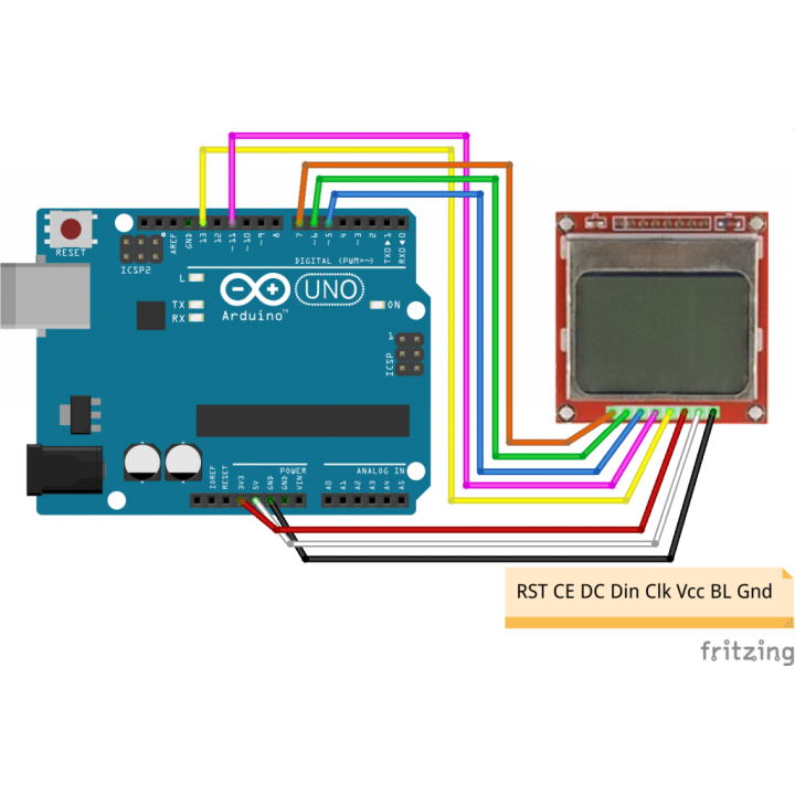 Pantalla LCD Nokia 5110 Compatible con Arduino