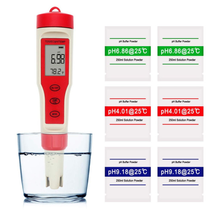 Medidor Digital de PH/EC/TDS/Temperatura 4 en 1 EZ-9908