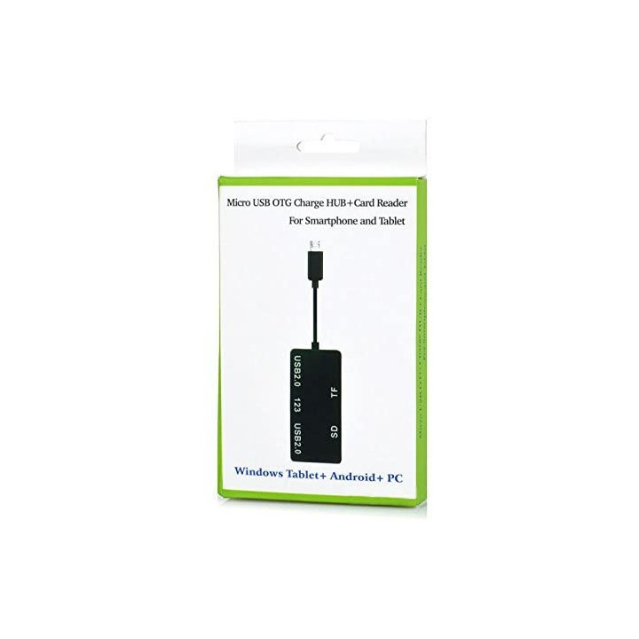 Lector de Tarjetas TF/SD y HUB USB 2.0 OTG Micro USB