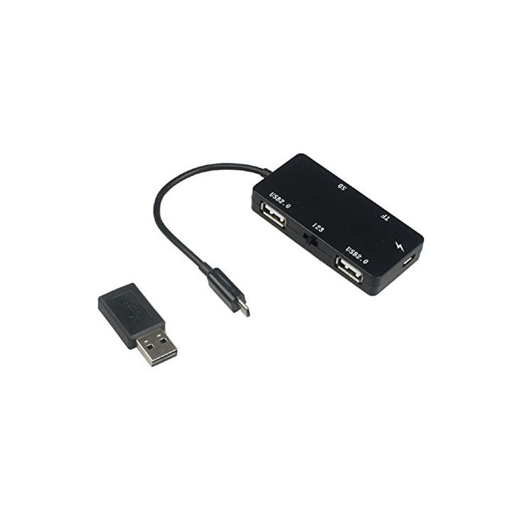 Lector de Tarjetas TF/SD y HUB USB 2.0 OTG Micro USB