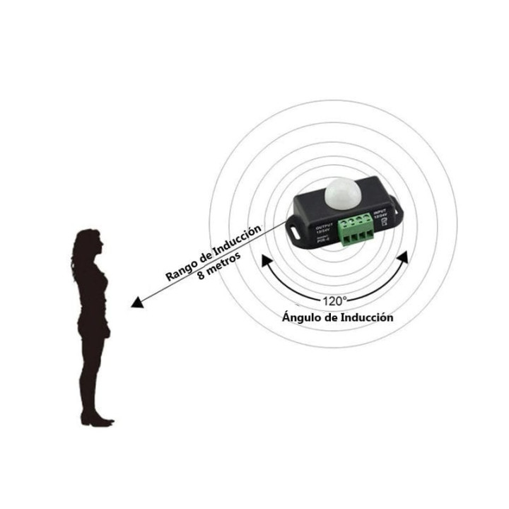 Modulo Sensor de Movimiento PIR con Temporizador 12-24V 6A
