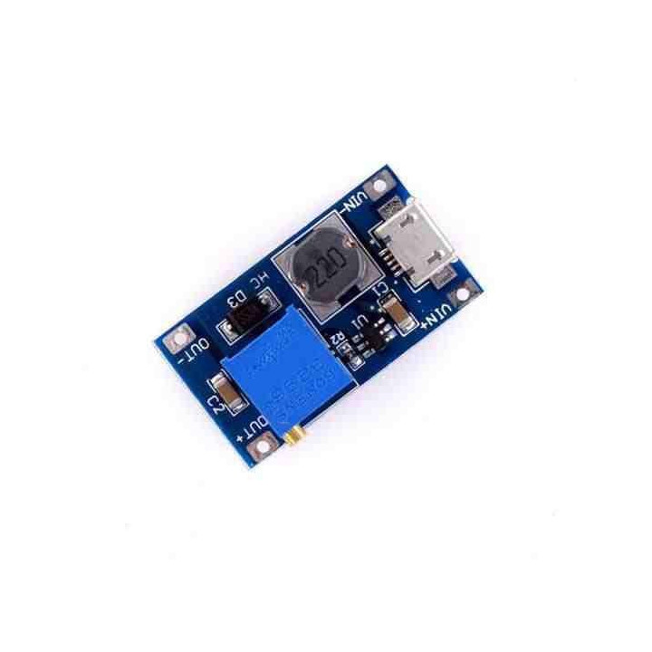 Estabilizador / Regulador Ascendente  de voltaje DC-DC MT3608 Micro USB 2V-24V a 5V-28V 2A