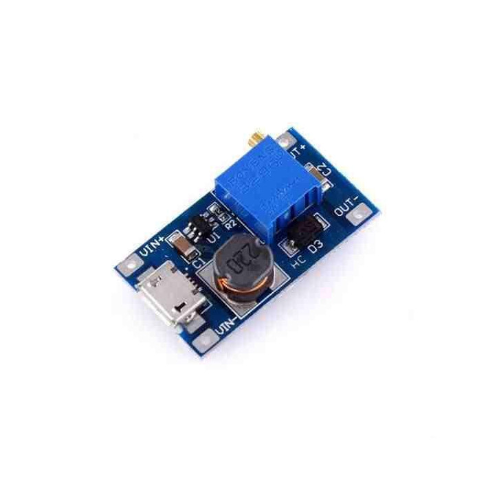 Estabilizador / Regulador Ascendente  de voltaje DC-DC MT3608 Micro USB 2V-24V a 5V-28V 2A