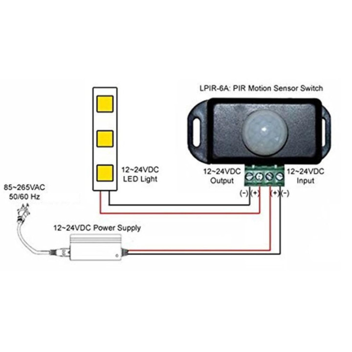 Modulo Sensor de Movimiento PIR con Temporizador 12-24V 6A