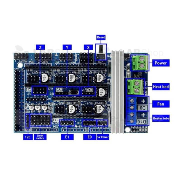 Modulo Shield Controlador de Motores RAMPS 1.6 Para Impresora 3D/CNC (DIY)