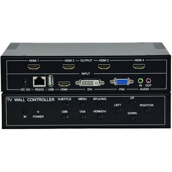 Separador Multipantalla Videowall 1 Entrada x 4 Salidas HDMI/VGA/DVI/RS232/USB