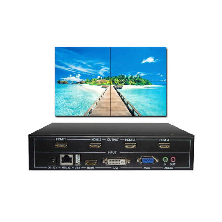 Separador Multipantalla Videowall 1 Entrada x 4 Salidas HDMI/VGA/DVI/RS232/USB