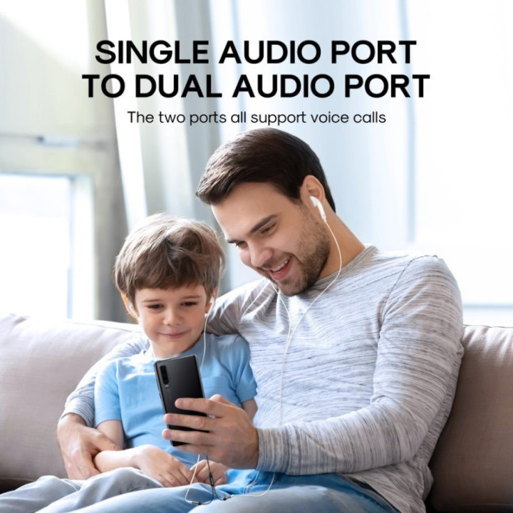 Separador de Audio para 2 Sets de Audifonos