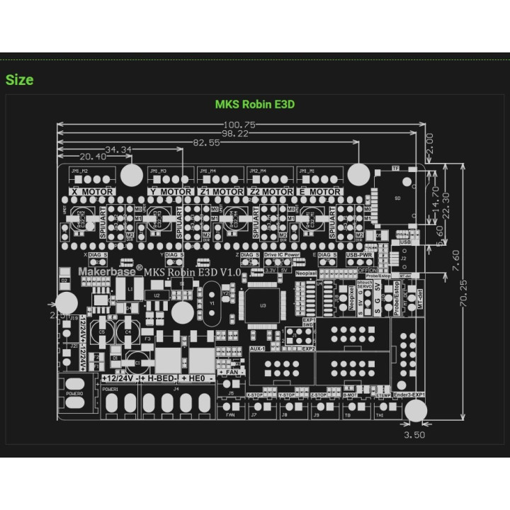 Tarjeta Madre Makerbase MKS Robin E3D V1.1 para impresora 3D