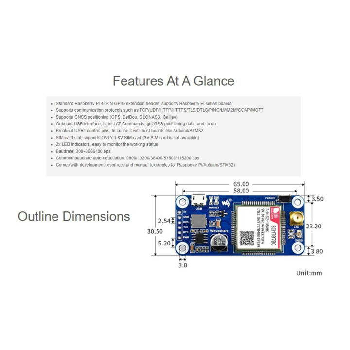 Modulo GSM/GPS 4G LTE SIM 7070G
