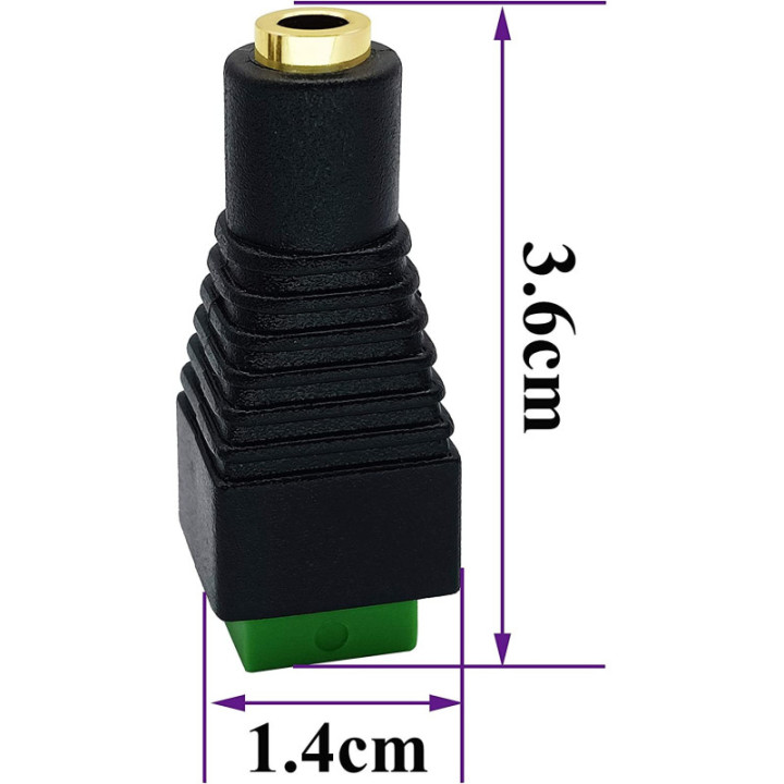 Conector de Audio 3.5mm a Terminal con 2 Tornillos