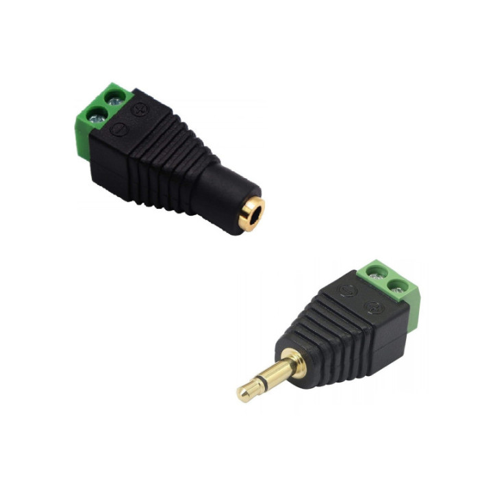 Conector de Audio 3.5mm a Terminal con 2 Tornillos
