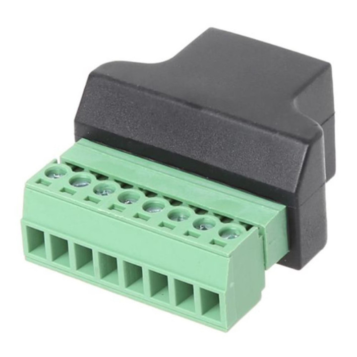 Conector Ethernet RJ45 Cat5/5e con Terminal Tipo Bloque 8 pines
