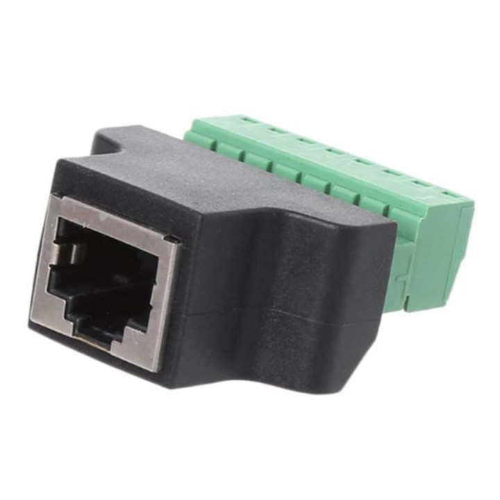 Conector Ethernet RJ45 Cat5/5e con Terminal Tipo Bloque 8 pines