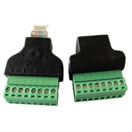 Conector Ethernet RJ45 Cat5/5e con Terminal Tipo Bloque 8 pines