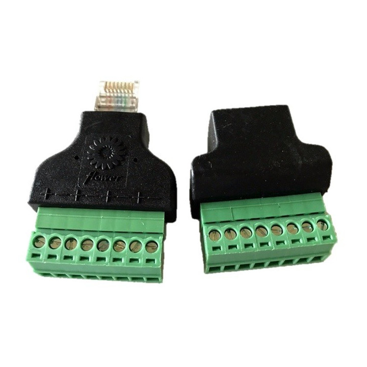 Conector Ethernet RJ45 Cat5/5e con Terminal Tipo Bloque 8 pines