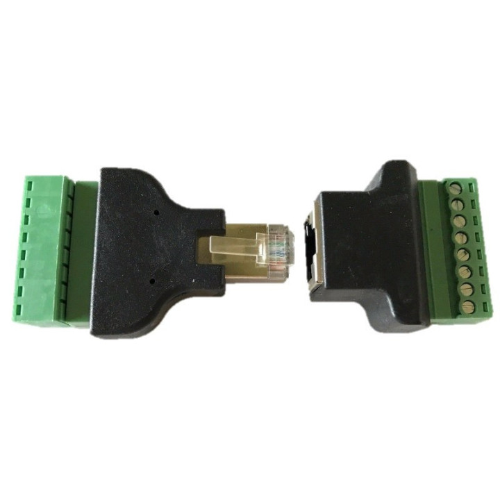 Conector Ethernet RJ45 Cat5/5e con Terminal Tipo Bloque 8 pines