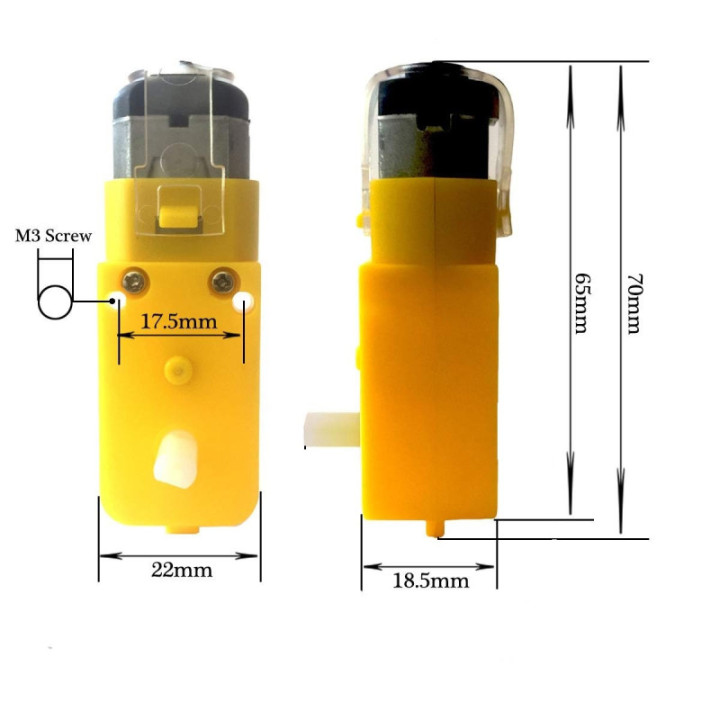 Motorreductor 3-6V y Llanta para Carrito Robot