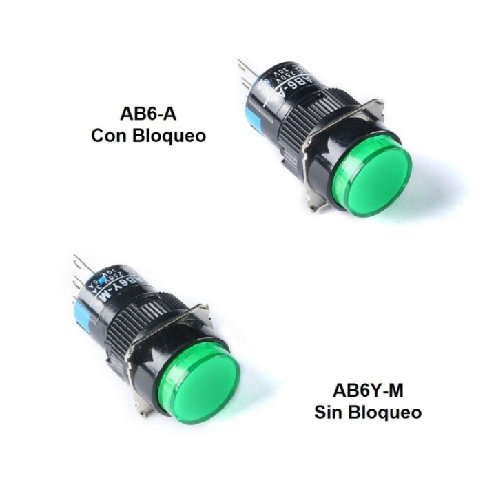 Interruptor Push Button P16 NC/NO 16mm 3 Pines