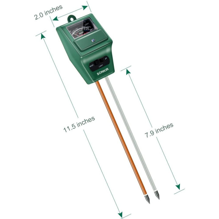 Medidor de PH/Humedad/Luz de Suelo 3 en 1