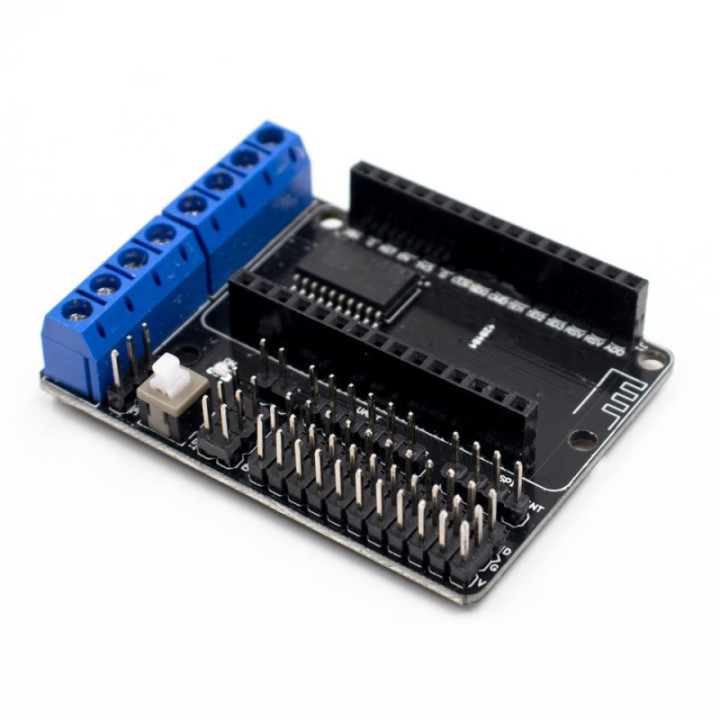 Tarjeta de Desarrollo IOT WIFI NodeMcu V2 ESP8266 SoM ESP-12E con Shield de Motores L293D