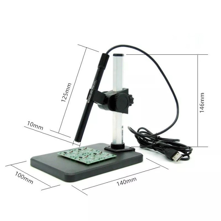 Microscopio Digital USB HD con Brillo Ajustable 1-600X