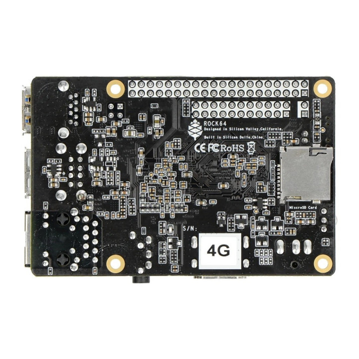 Pine64 ROCK64 con Rockchip RK3328 Cortex A53 Quad-Core 1.2GHz 4GB RAM