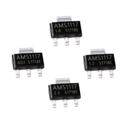 Regulador de voltaje AMS1117 SOT-223 (ADJ-1.2V-1.8V-3.3V-5.1V)