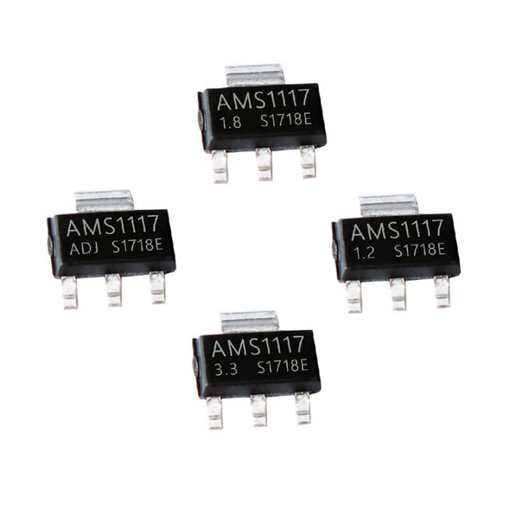 Regulador de voltaje AMS1117 SOT-223 (ADJ-1.2V-1.8V-3.3V-5.1V)