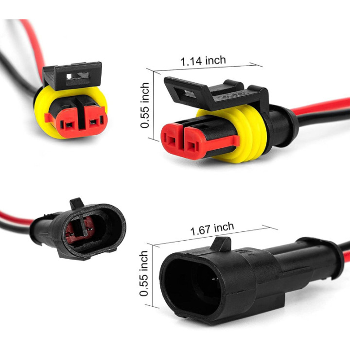 Conector Impermeable Hembra-Macho 2 / 3 /4 Pines