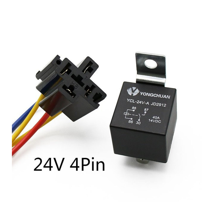 Rele 24V 40A con Zocalo 4 o 5 Pines