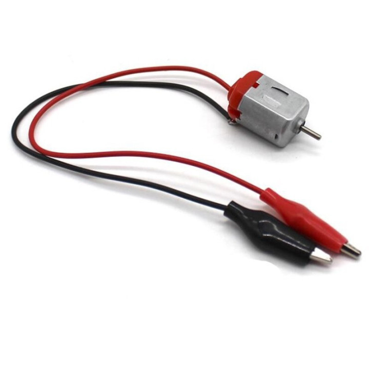 Mini Motor 130 DC 3-6V con Pinzas Cocodrilo