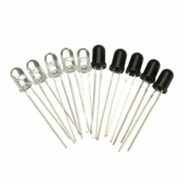 Diodo LED infrarrojo 5mm de 940nm Emisor o Receptor (5 unidades)