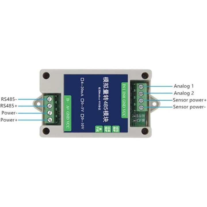 Modulo Transmisor Analogo a RS485 4-20mA