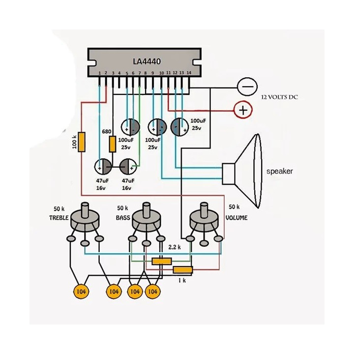 Amplificador de Audio 2X6W LA4440 (SIP)