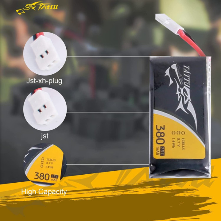 Bateria Recargable tipo LiPo 3.7V 380mAH conector JST 25C