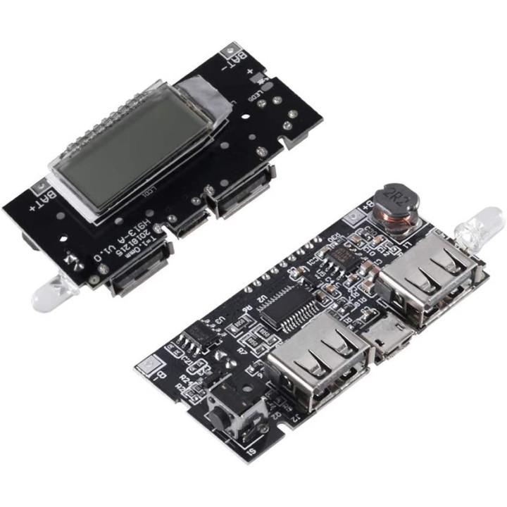 Modulo de Carga USB para Baterias 18650 con Pantalla BMS