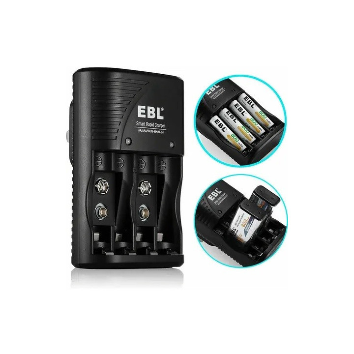 Cargador de Baterias AA/AAA/9V EBL-802