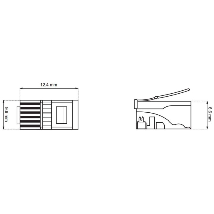 Conector Modular RJ12 6 Contactos 6P6C (10 Unidades)