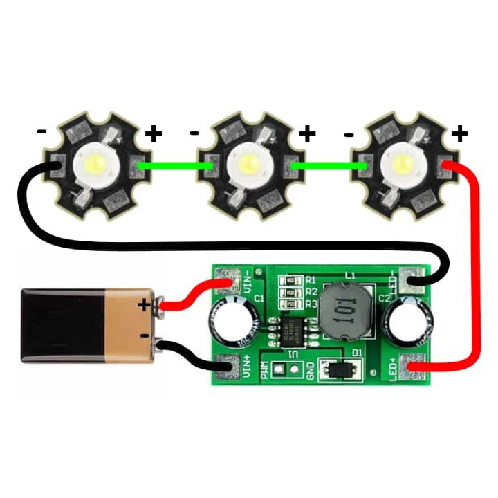 Modulo Controlador de LED Superbrillante 5-30V 1W/3W