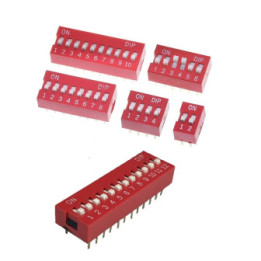 Mini Interruptor de 2/4/6/8/10/12 Posiciones 2.54mm (DIP Switch)