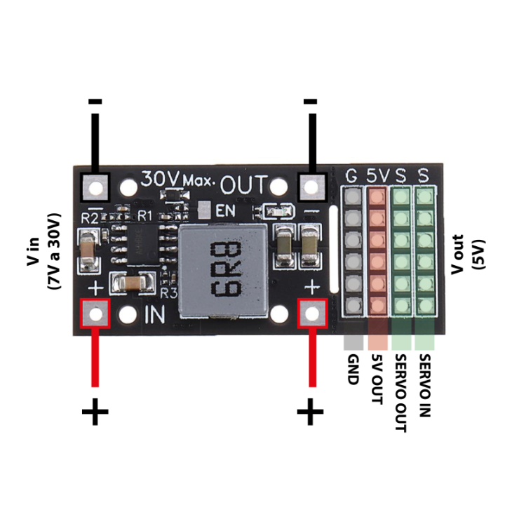 Estabilizador / Regulador descendente de Voltaje 7V-24V a 5V 5A DC-DC MP2482 SY8205