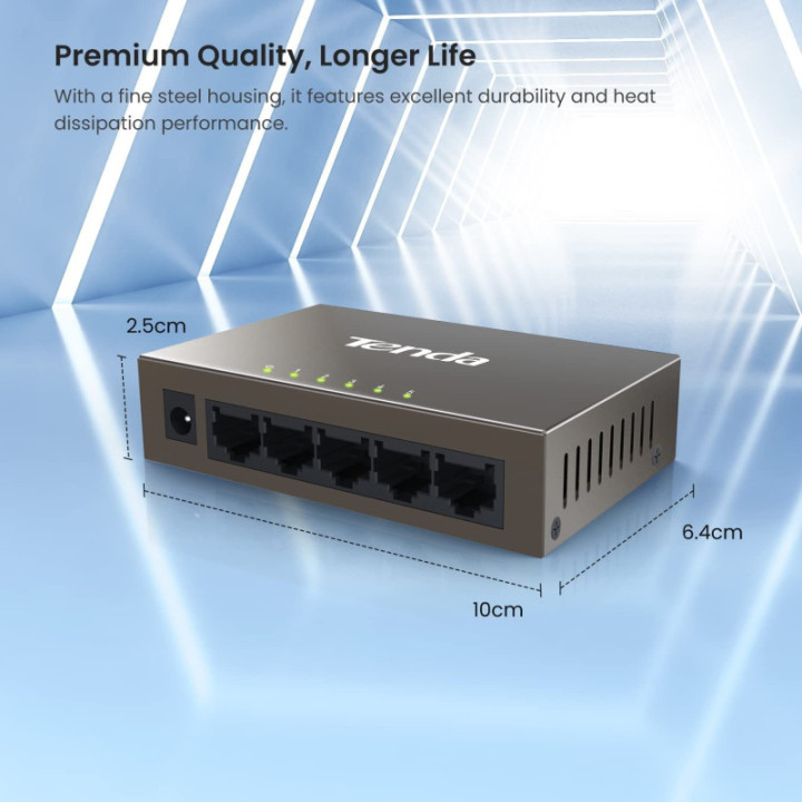 Separador Switch Ethernet 10/100 Mbps 5 / 8 puertos Tenda