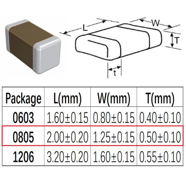 Capacitor Ceramico SMD 0805 25V/50V (2 Unidades)