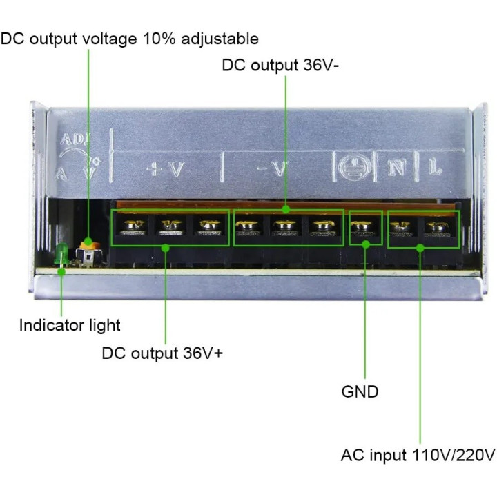 Fuente de Energia Conmutada 36V 10A